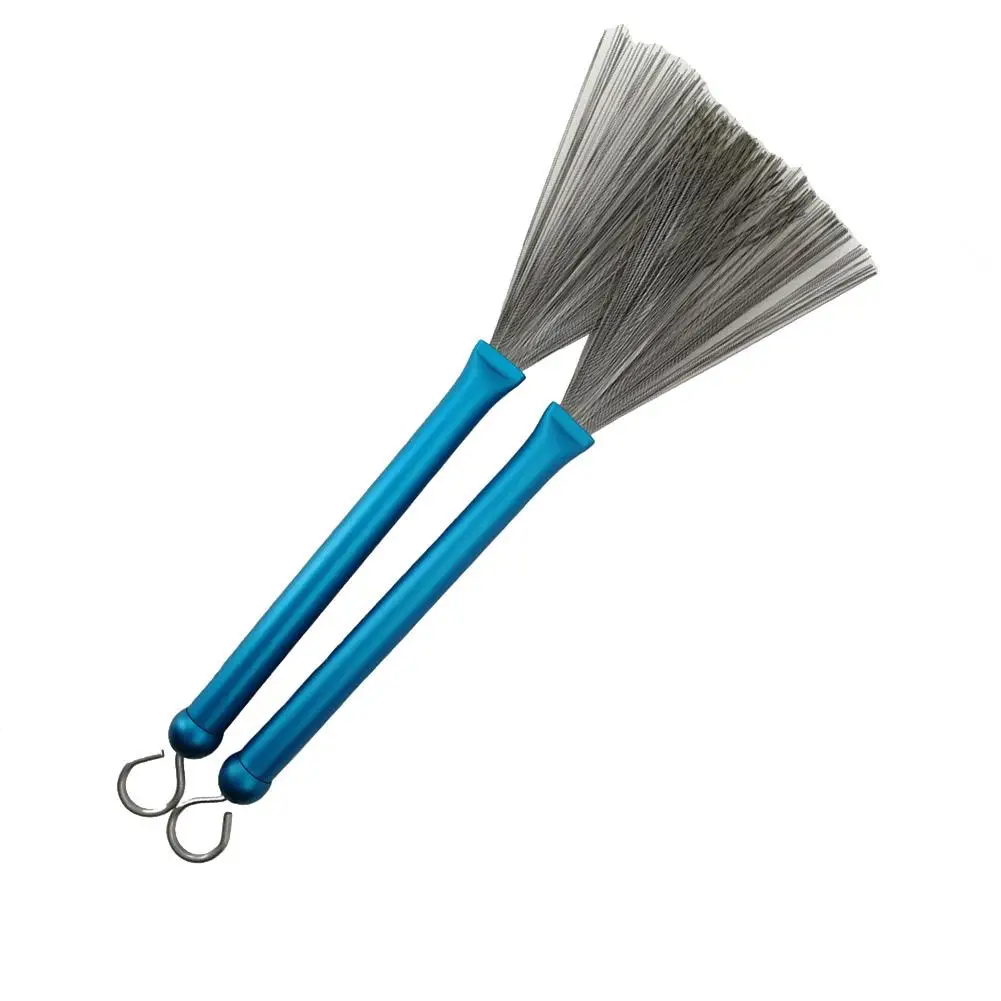 

2pcs Hot Sale Drum Brushes Multi-function Solid Adjustable Metal Jazz Drum Brush Musical Steel Wire Drum Stick Brushes
