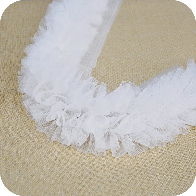 Роскошная Тюлевая пушистая пряжа 12 см 3D плиссированная кружевная гипюровая