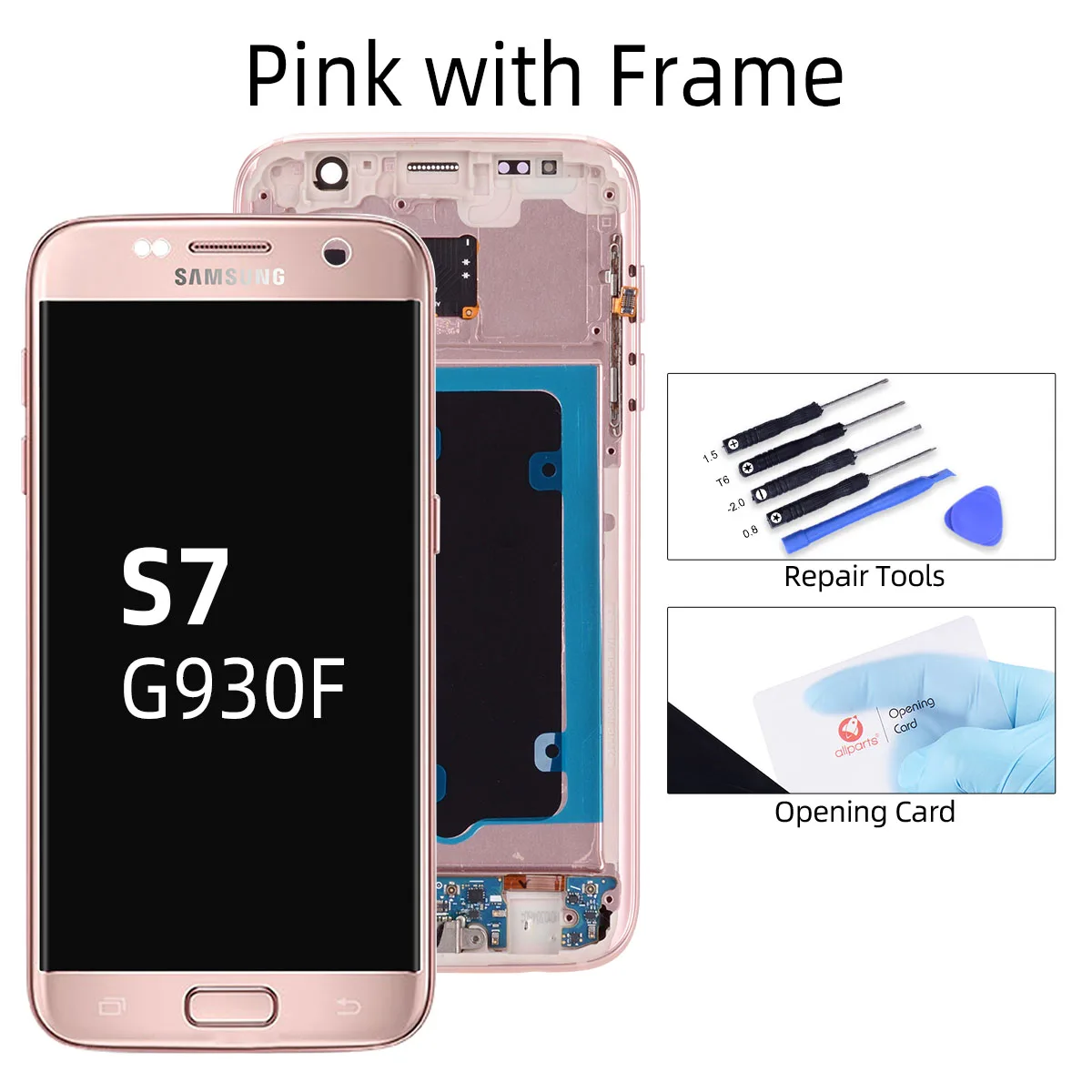 S7 Pink Frame Супер AMOLED дисплей для SAMSUNG Galaxy S7 Edge lcd кодирующий преобразователь сенсорного экрана в сборе с рамкой G935F G935 S7 G930F - Цвет: S7 Pink Frame