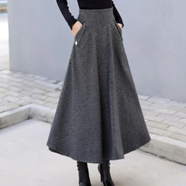 Клетчатая юбка Для женщин 2020 Демисезонный с высокой талией утолщенные