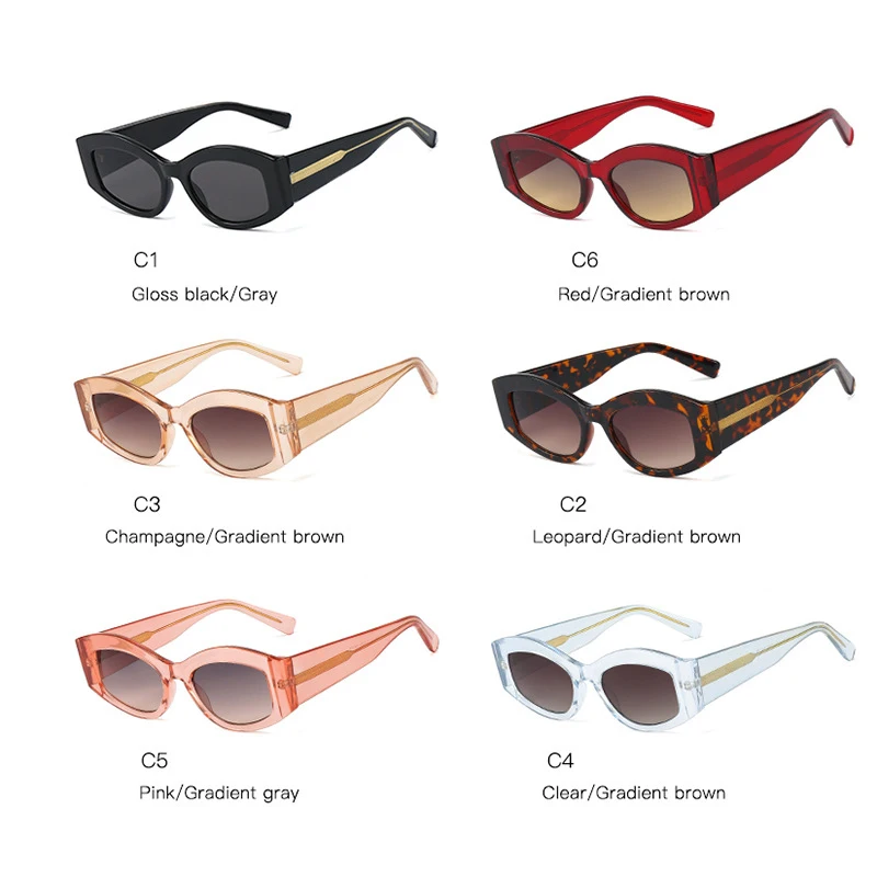 

Fashion Small Vintage Sunglasses Women New Style Gradient Ferrule Sun Glasses Female Men Black Shades Leopard UV400 Top Quality