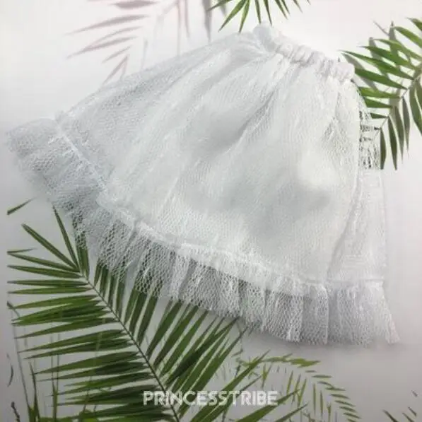 white 1 шт. черный, Wihte, розовая юбка в сетку Blyth Doll Cothes Barbies платье для blyth, ob24, azone, kurhn, barbies кукла 1/6 аксессуары - Цвет: white
