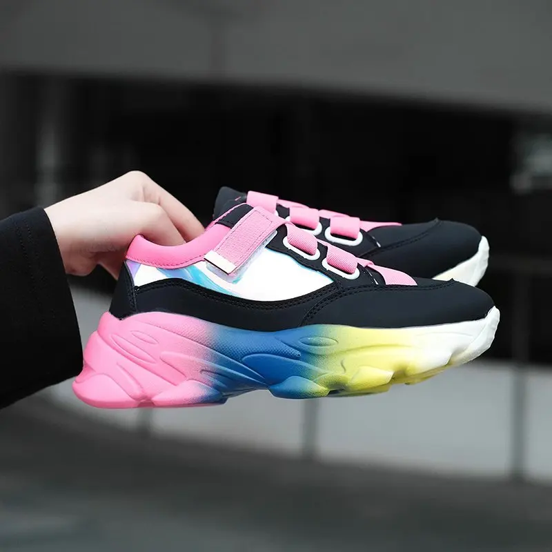 

2021 Fashion Round Toe Vulcanized Shoes Women Flat Sneakers New Platform Shoes Comfortable Walking Casual Shoes Zapatillas Mujer