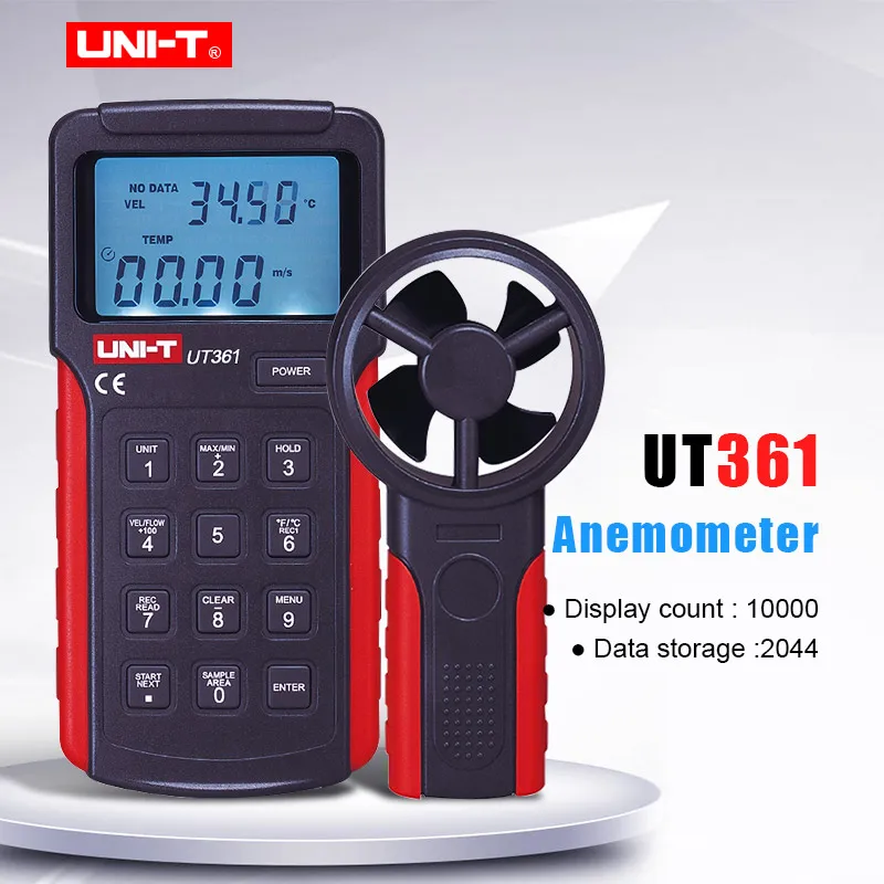UNI T UT361 UT362 анемометр для хранения данных измеритель скорости ветра ЖК дисплей с