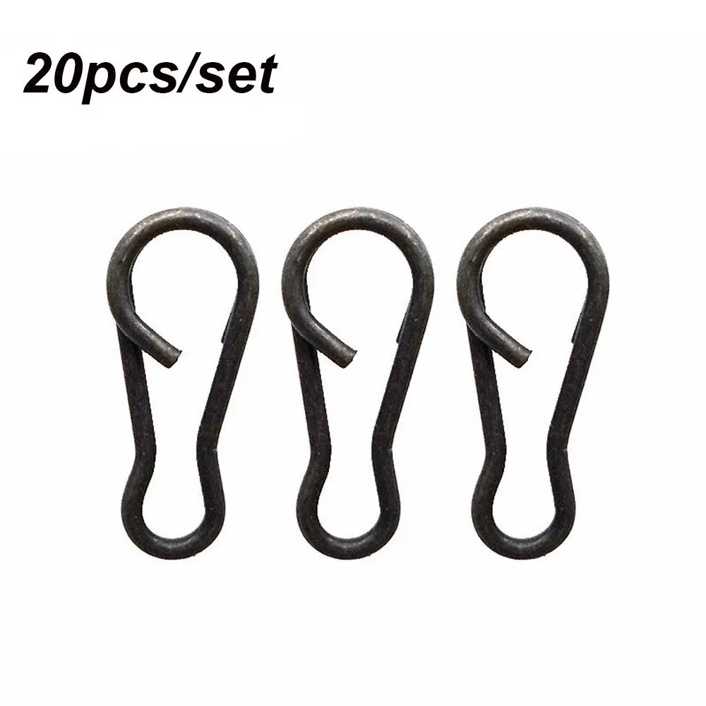 

20PCS/SET Hot Stainless Steel Fast lock Durable Line tackle Fishing Hanging Snap Barrel Swivel B Type Connector