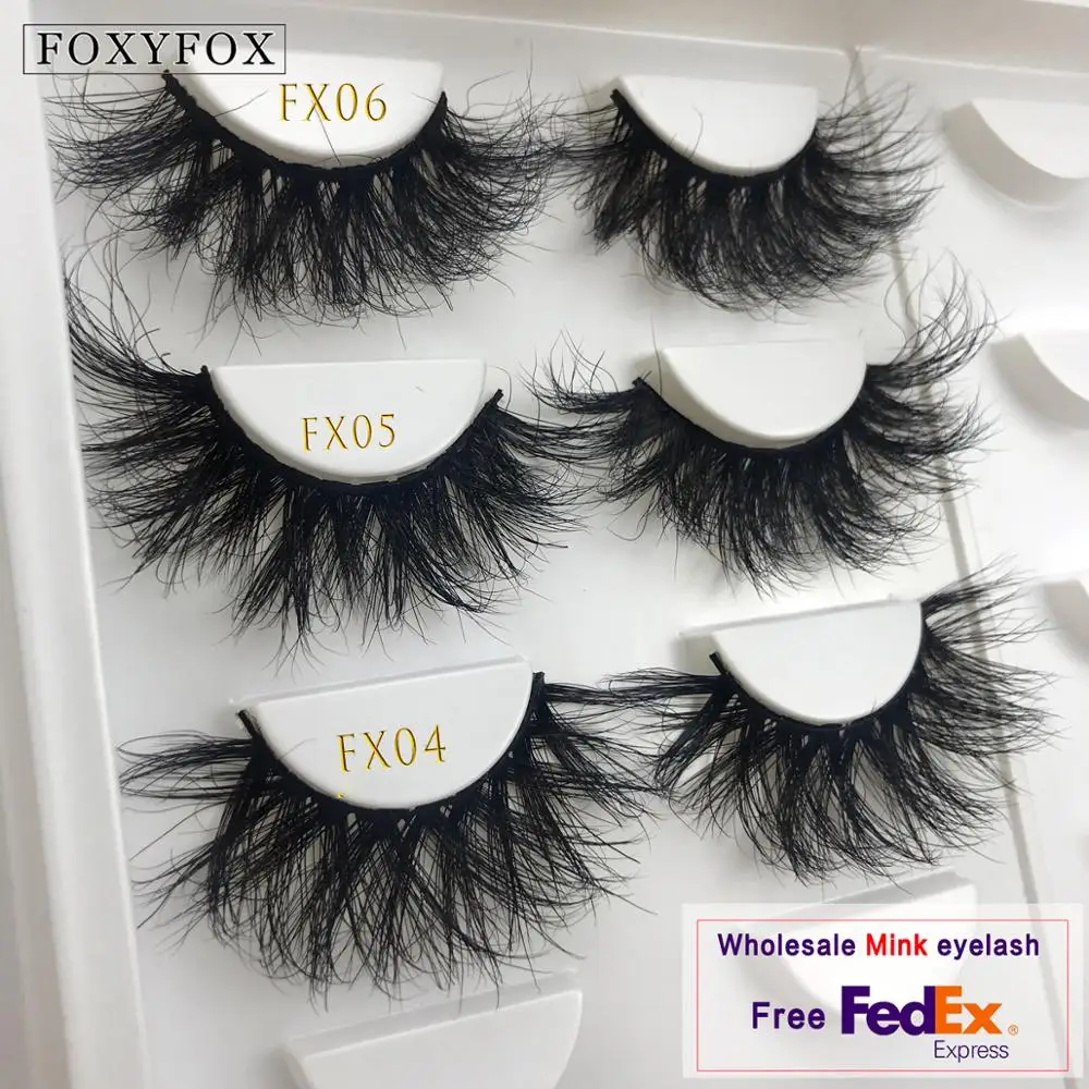 

Foxyfox Wholesale Custom Mink Eyelashes box Thick Fluffy Messy False Eyelashes High Volume Mink Lashes Soft Dramatic Eye lashes