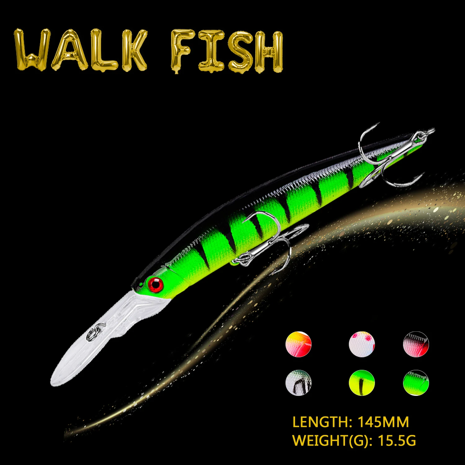 

WALK FISH приманка для рыбной ловли, 15,5 г/145 мм, 1 шт., приманка в виде гольяна с большими губами, воблеры, карандаш, рыболовные приманки, твердые пр...