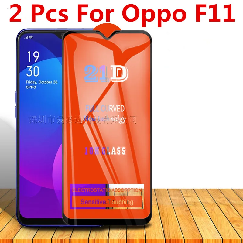 Закаленное стекло 21D для сотового телефона, 2 шт., полное покрытие, защита, 11H, защитная стеклянная пленка для OPPO F11 f11 Закаленное стекло 21D для сотового телефона, 2 шт., полное покрытие, защита, 11H, защитная стеклянная пленка для OPPO F11 f11