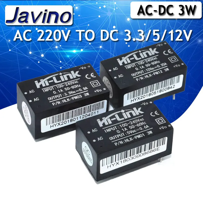 Модуль питания HLK-PM01, HLK-PM03, HLK-PM12, AC-DC, 220 В до 5 В/3,3 В/12 В, интеллектуальный модуль питания бытовой выключатель