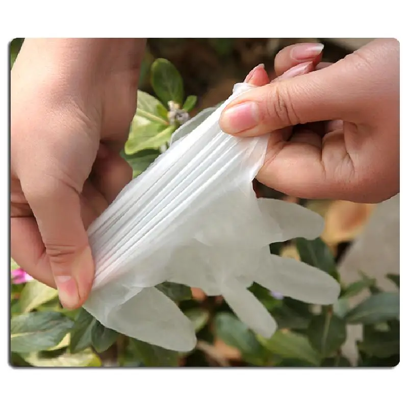 100 шт. одноразовых защитных перчаток из пищевого ПВХ гипоаллергенные и