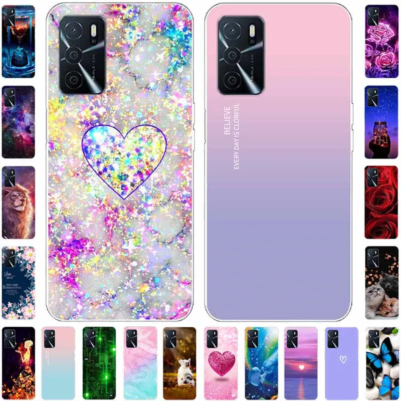

For OPPO A54 5G 4G A54S Case Soft Silicone Cute Cat TPU Phone Cover for OPPO A54s Case Clear Bumper Fashion for OPPOA54 A 54