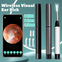 3 5mm wifi ear cleaner wax removal tool ear cleaning camera otoscope wireless 6leds light oral inspection for android ios