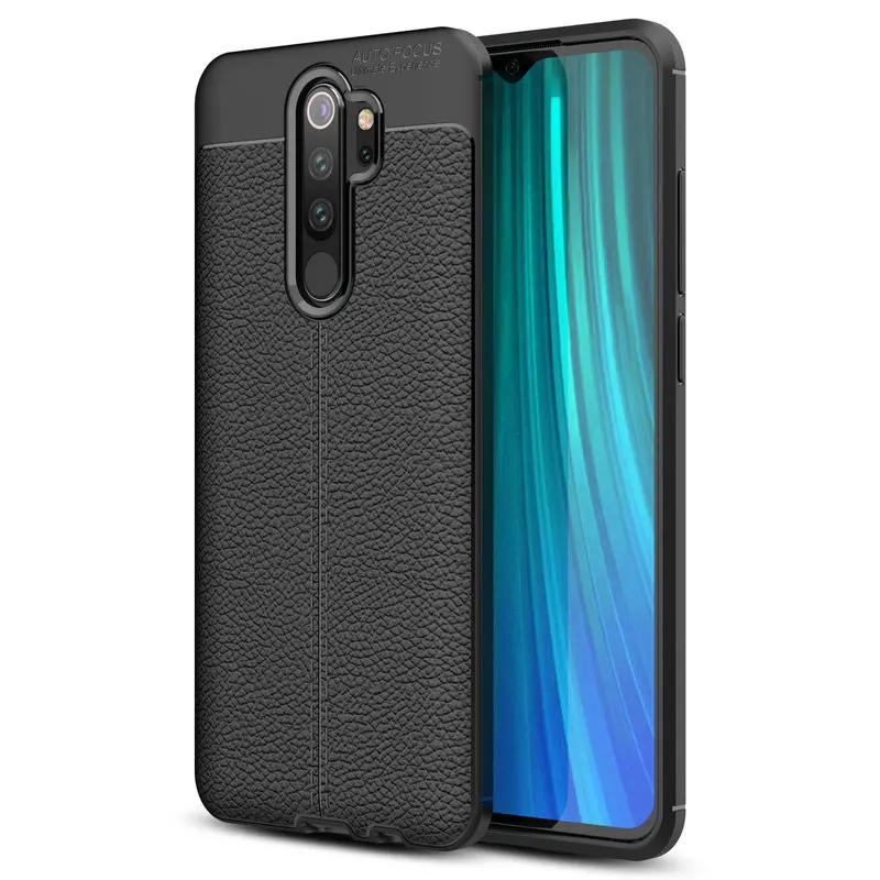 1pcs Slim Litchi Skin TPU Case For Xiaomi Redmi Note 8 Pro Anti-Shock Soft Back Cover Coque For Xiaomi Mi 9 Pro