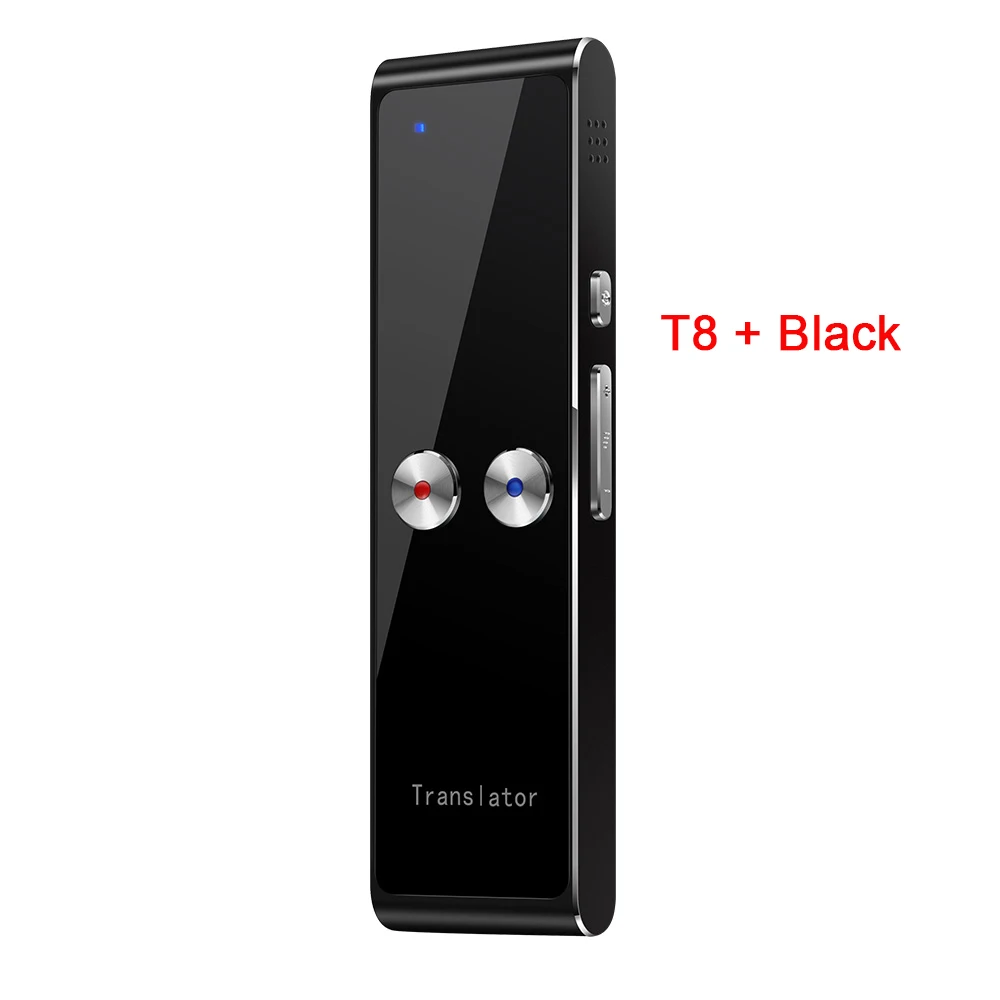 T8 Plus Black 3 в 1 голос Язык переводчик Портативный умный голосовой переводчик двухстороннее радио Обновление версии для обучения путешествия Бизнес совещание - Цвет: T8 Plus Black