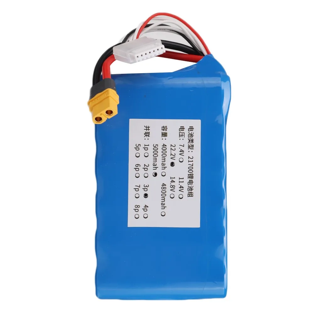 

ACC 22.2V 5000mAh 6S3P 21700 XT60 Plug Rechargeable Li-ion Battery for RC Transmitter Replacement Accessories Spare Parts