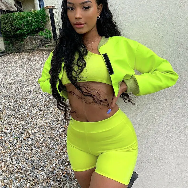 

2019 new spring and autumn women's jacket reflective women's short fashion loose green small coat motorcycle jacket female S-L