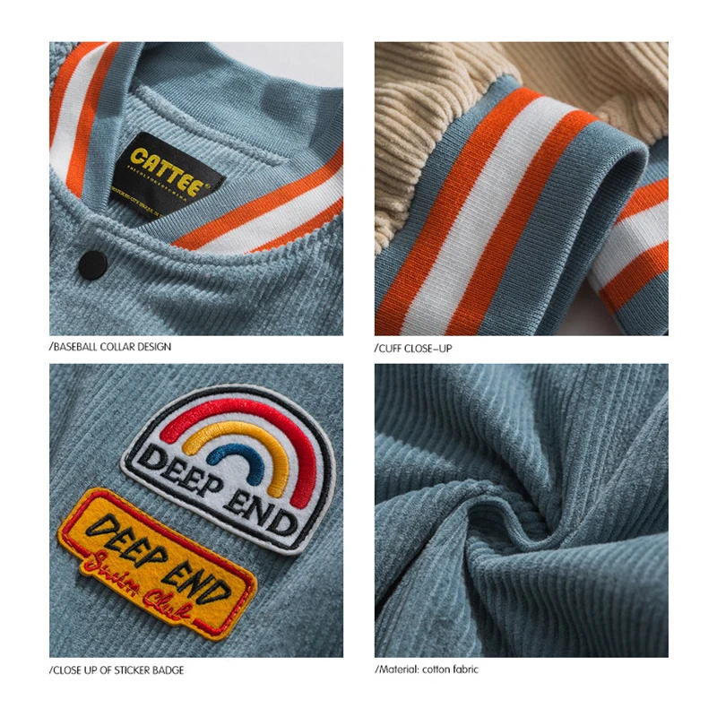 Мужские Бейсбольные куртки Monivia сезон осень-зима 2021 плотное вельветовое пальто с