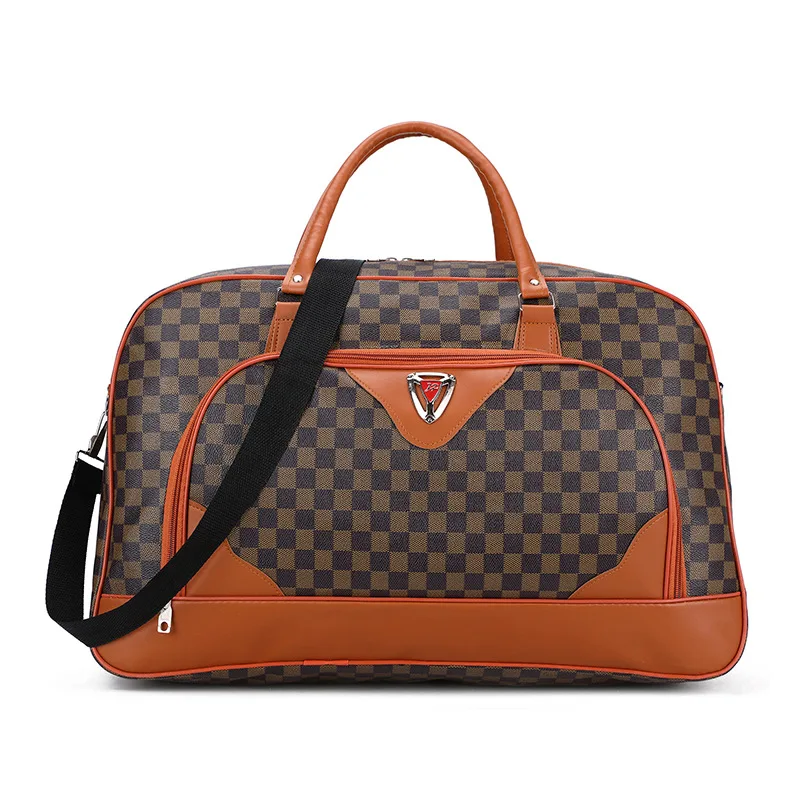 

Casual Plaid Nylon Travel Duffle Big Bag Women Packing Cubes Hand Luggage Bag Carry On Luxury Handbags Women Bags Designer