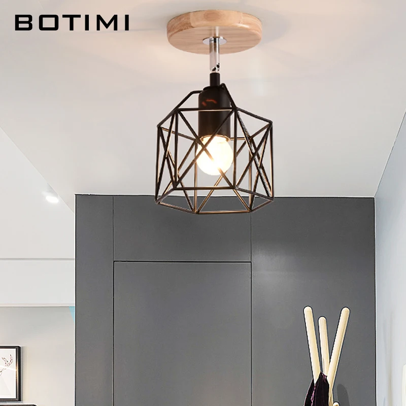BOTIMI современные светодиодные потолочные лампы с металлическим абажуром для