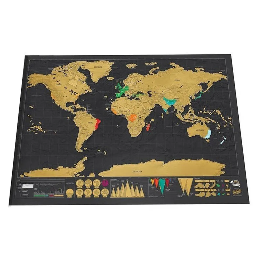 Карта мира для путешествий Deluxe Erase царапины от карты дорожные 82 5x59 4 см украшение