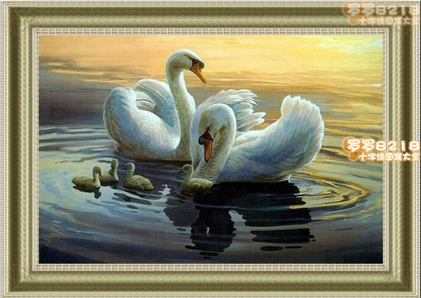 

14/22/25ct lovely classical 14CT 11CT 18CT 16CT counted cross stitch kit swan family swans love