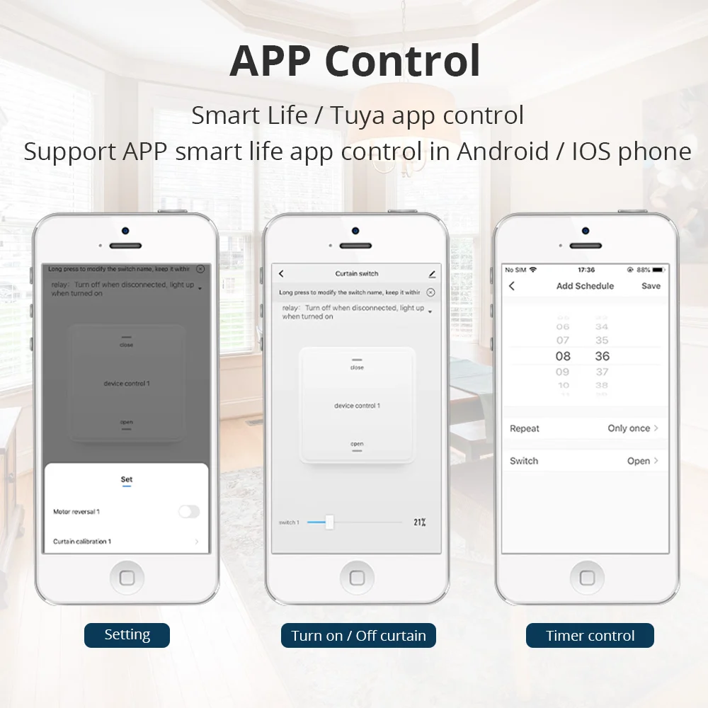 Умный домашний занавес переключатель ограничительная Настройка Tuya Smart Life APP