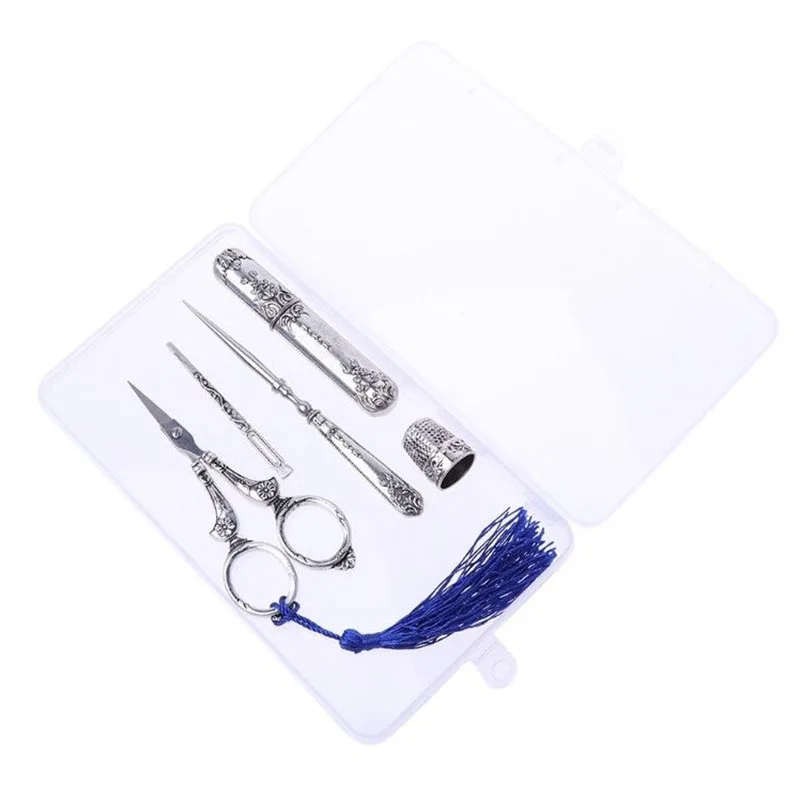Набор швейных ножниц винтажный инструмент для вышивки сплав шило наперсток игла