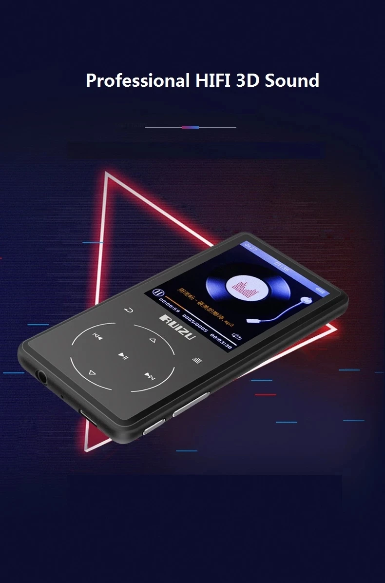 Новейший металлический сенсорный MP3 плеер Ruizu D16 40 ГБ Bluetooth встроенный динамик с fm