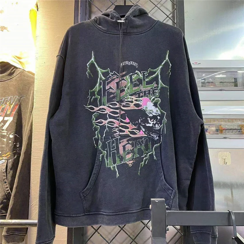 

REPRESENT Tour Hoodie Men Women High Quality Vintage Washed REPRESENT Sweatshirts Oversized Thick Heavy Pullovers
