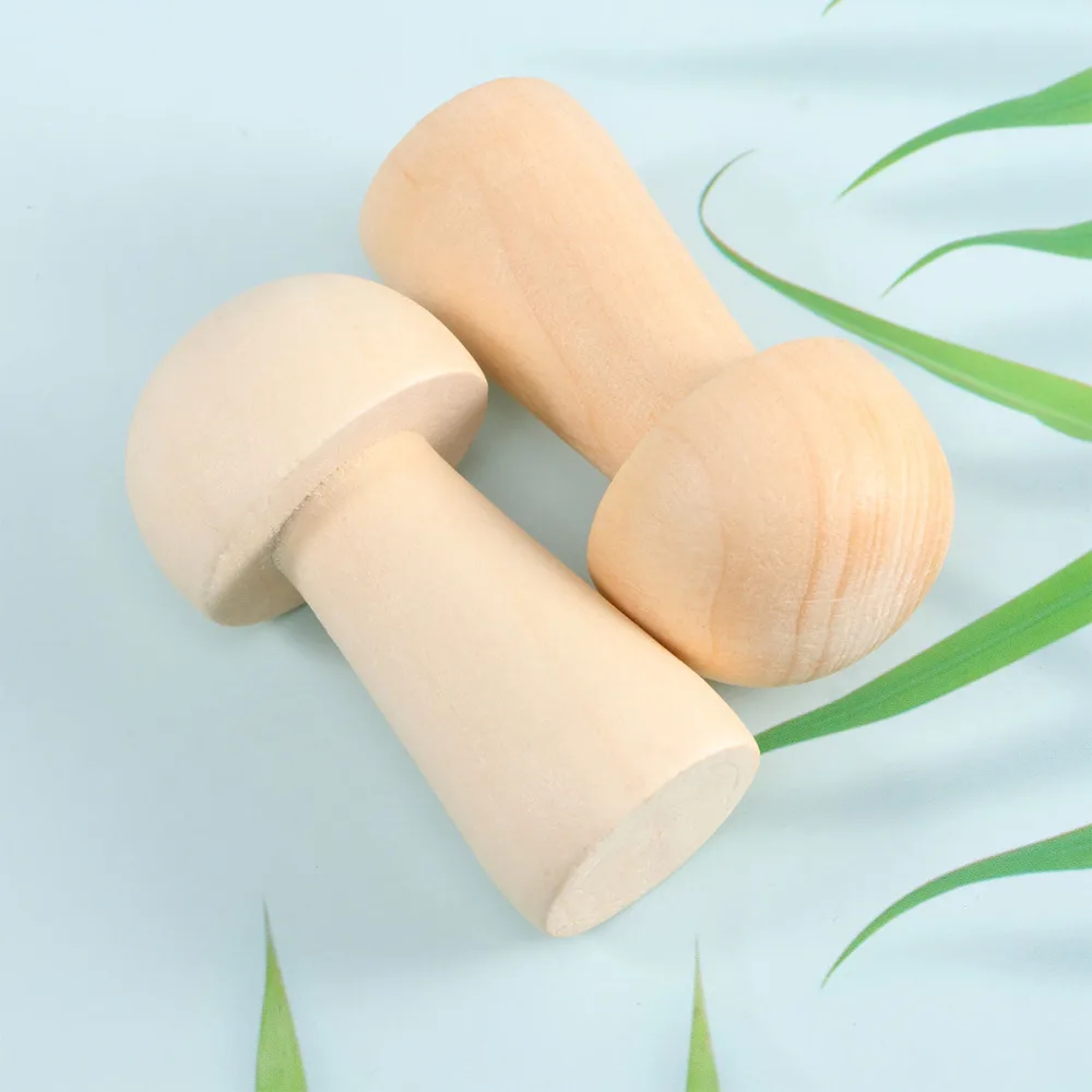 

10pcs Small Wooden Mushroom Head Sculpture Doll DIY Painting Graffiti Ornament Puppet Toys for Kids Children Home Decor Supplies