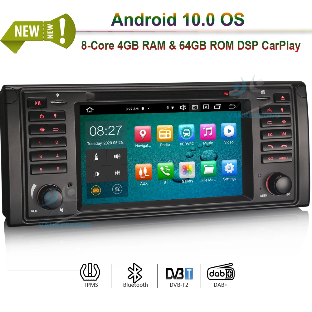 Автомобильная Мультимедийная система автомагнитола 7 дюймов с Bluetooth Android 10 0 GPS TPMS