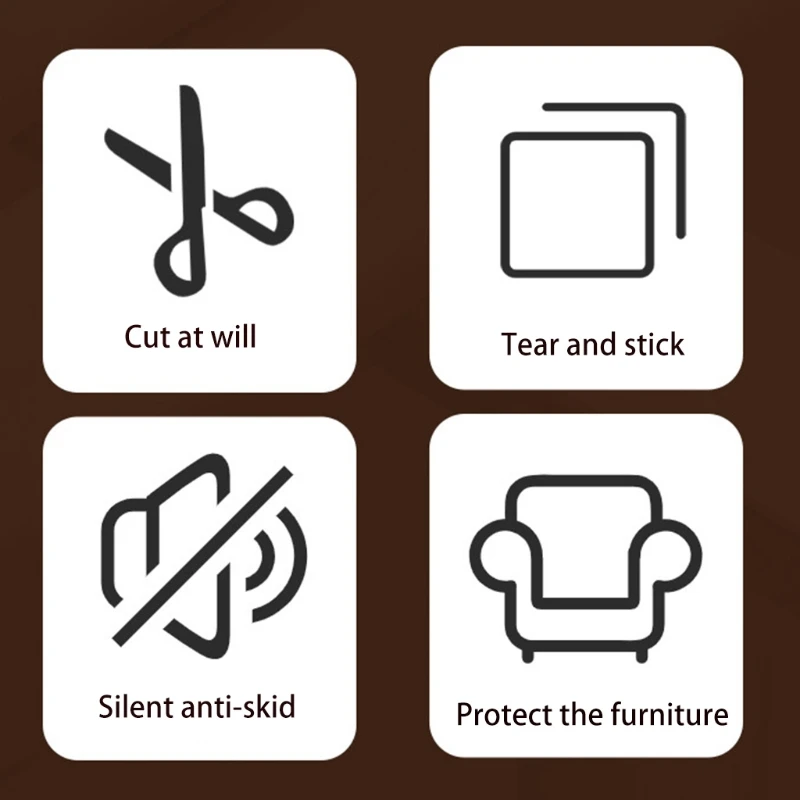 M89B Self Adhesive Floor Pad Felt Strips with Backing Anti-slip Chair Leg for Furniture Moving Silently Can Be Cut |