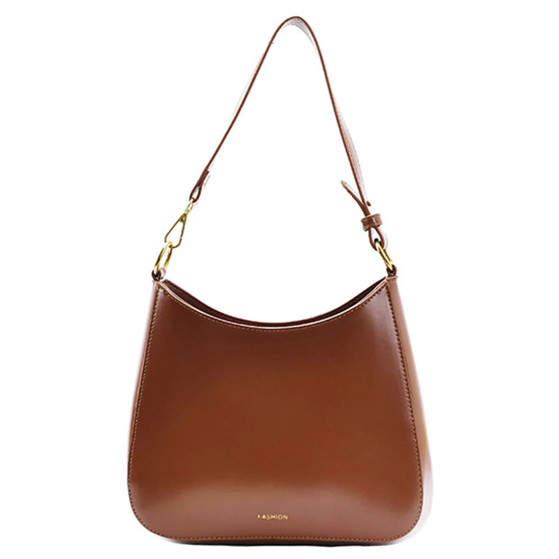 

Women Vintage Hobos Leather Small Shoulder Bags 2021 Bright Color Totes for Female Simple Handbag and Purse Ladies Clutch Flaps