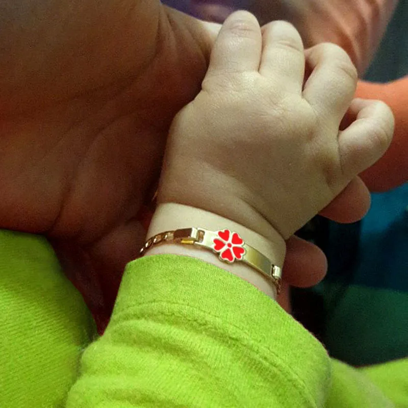 Детский браслет с красным цветком золотые украшения для детей рождественский