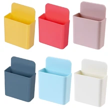 Wall Mounted Storage Organizer Box Rack Remote Control Air Conditioning Mobile Phone Plug Holder Container Pen Holder Punch-free