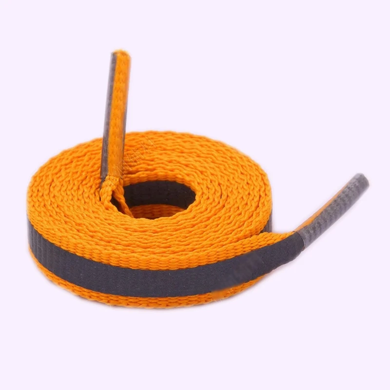 1Pair 3M Flat Reflective Shoelaces Runner Shoe laces Safety Luminous Glowing Shoelace for Unisex Sneaker Shoelaces