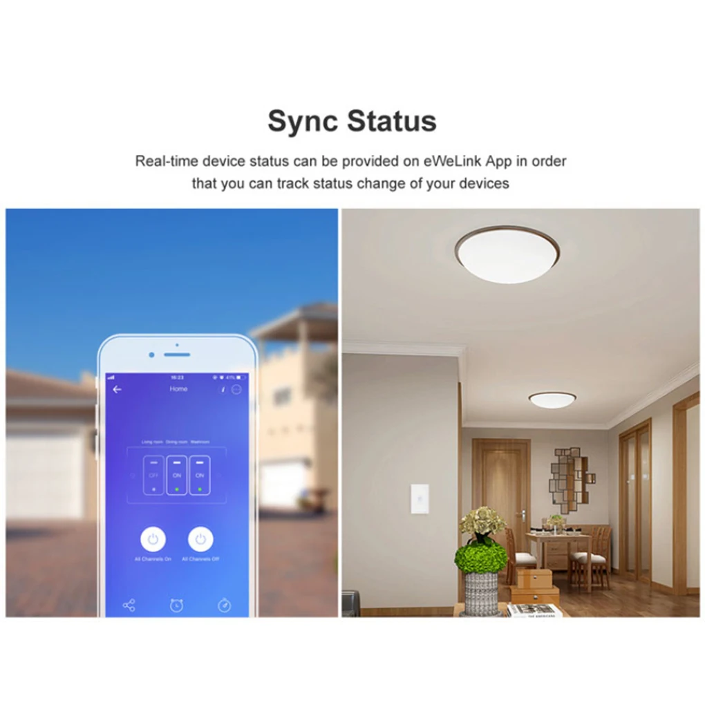 Интеллектуальный выключатель света SONOFF T0US/UK TX Wi Fi Смарт настенный светильник