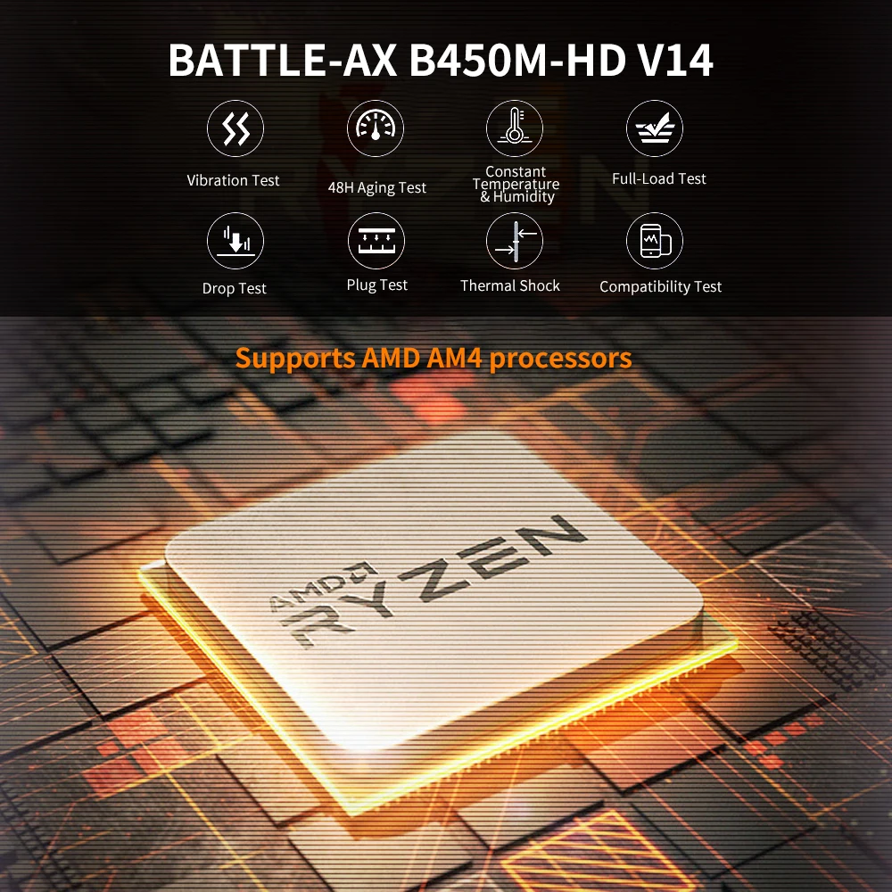 Красочная битва-AX B450M-HD V14 игровая Материнская плата системная плата мульти-защита AMD B450/разъем AM4 процессор