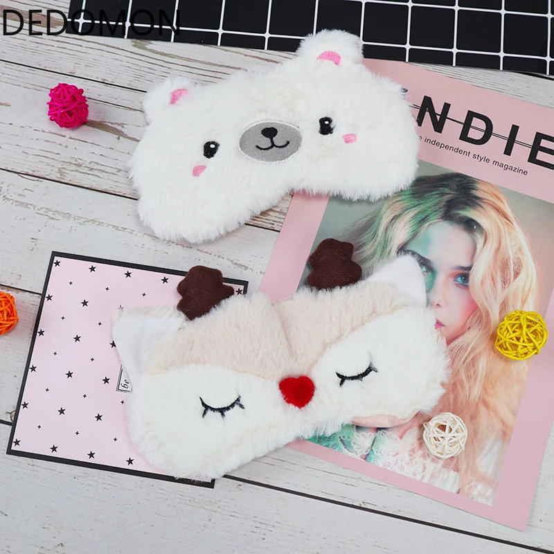 Симпатичная плюшевая маска для сна детей мультяшная путешествий и отдыха