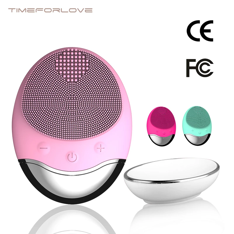 Electric Face Cleaner Sonic Silicone Facial Cleansing Brush Electric Ultrasonic Vibrating Face Massager Mini Pore Deep Cleaning