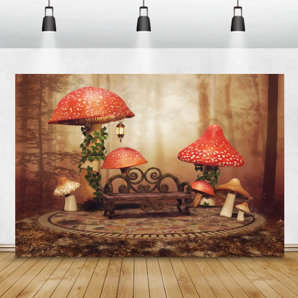 Сказочная страна чудес фотография Фон Старое дерево грибы Феи принцесса малыш