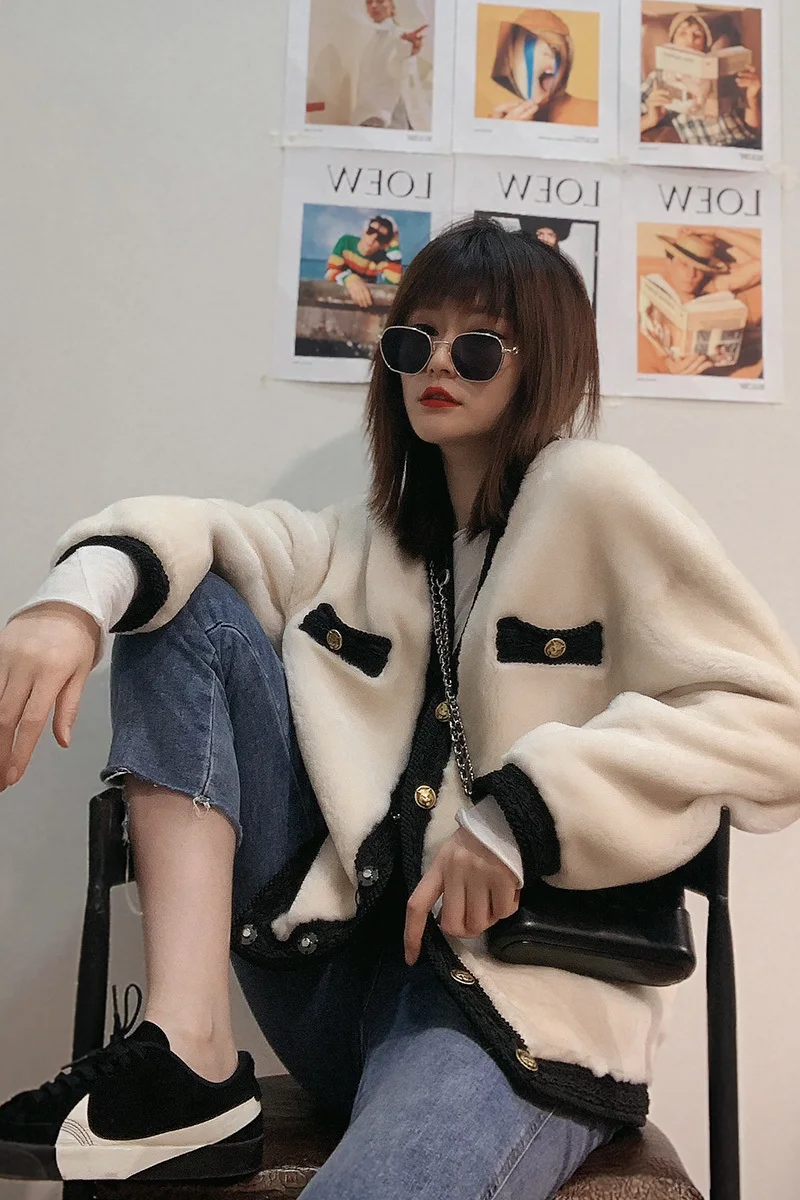 Новинка 2020 зимнее меховое пальто женская кожаная комбинированная