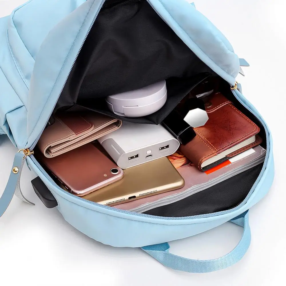 Нейлоновый Водонепроницаемый Школьный рюкзак с защитой от кражи для женщин