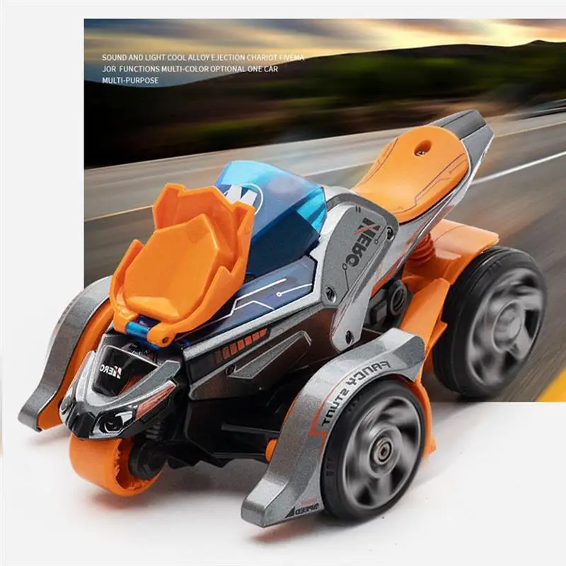 Creative Toy Car Alloy Ejection Two In One Chariot Motorcycle Cool Children's Toy  Model Chariot with Launcher for Kid Toys