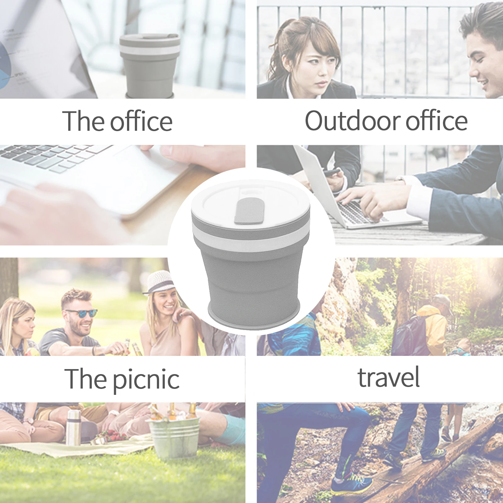 

Collapsible Coffee Mugs Travel Silicone Cup Folding Water Cups BPA FREE Food Grade Drinking Ware Mug Tea Camping Coffee Cups