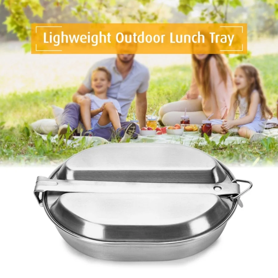 Портативная сковорода 2 в 1 Ланч-бокс из легкой стали | Спорт и развлечения