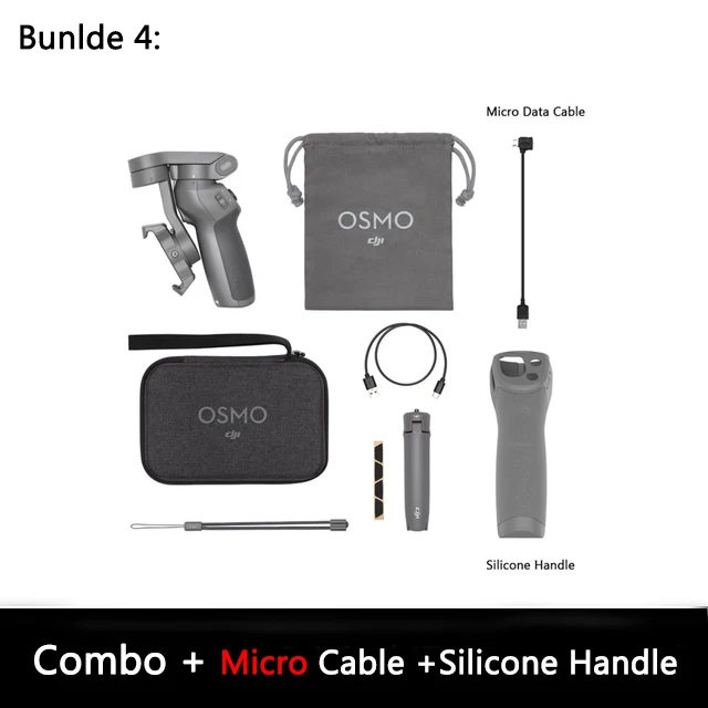 Bundle 4 Складной 3-осевой стабилизатор DJI Osmo Mobile 3 ручной подвес для смартфона Gopro экшн-камера для телефона 8 для телефона 11 - Цвет: Bundle 4