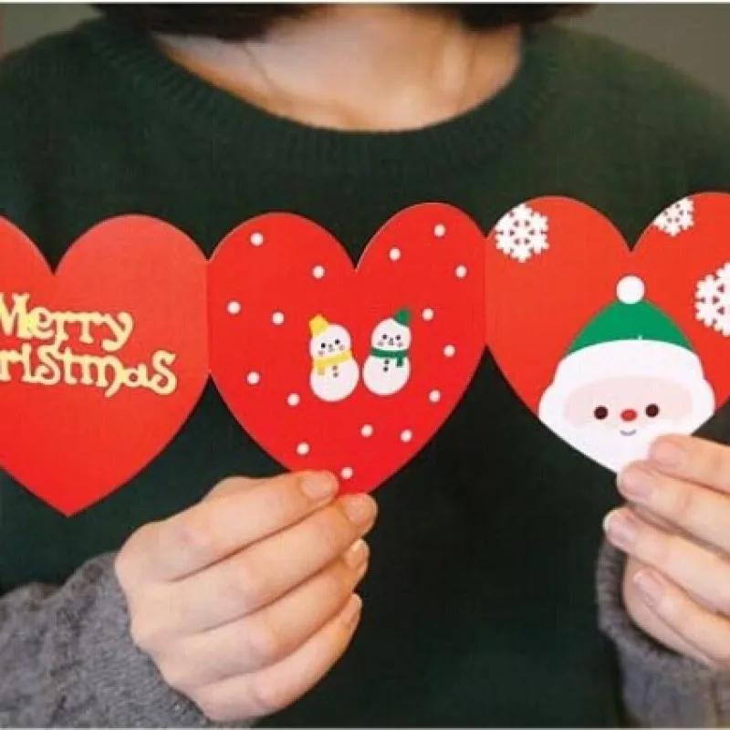 Комплект складных рождественских открыток с конвертами и стикерами в виде