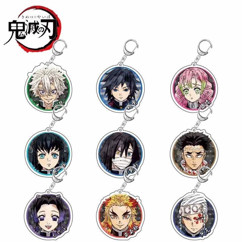 

New 9Styles Anime Demon Slayer Kimetsu no Yaiba Keychain Giyuu Shinobu Kyoujurou Mitsuri Acrylic Keyring Blade of Ghost Pendant