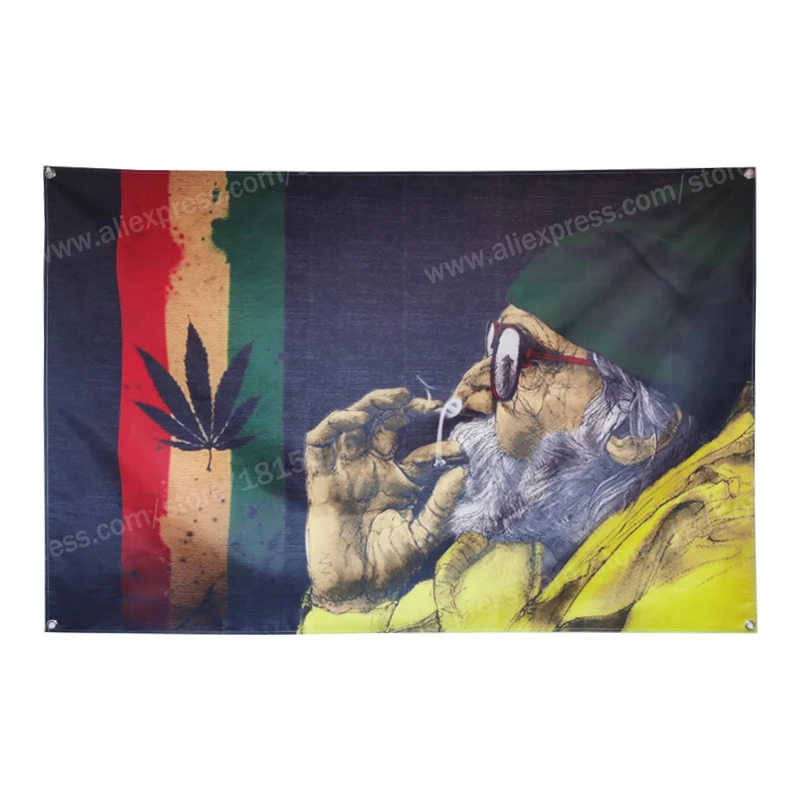 Флаг для курительных листьев баннер музыкальная рок-группа регги раста
